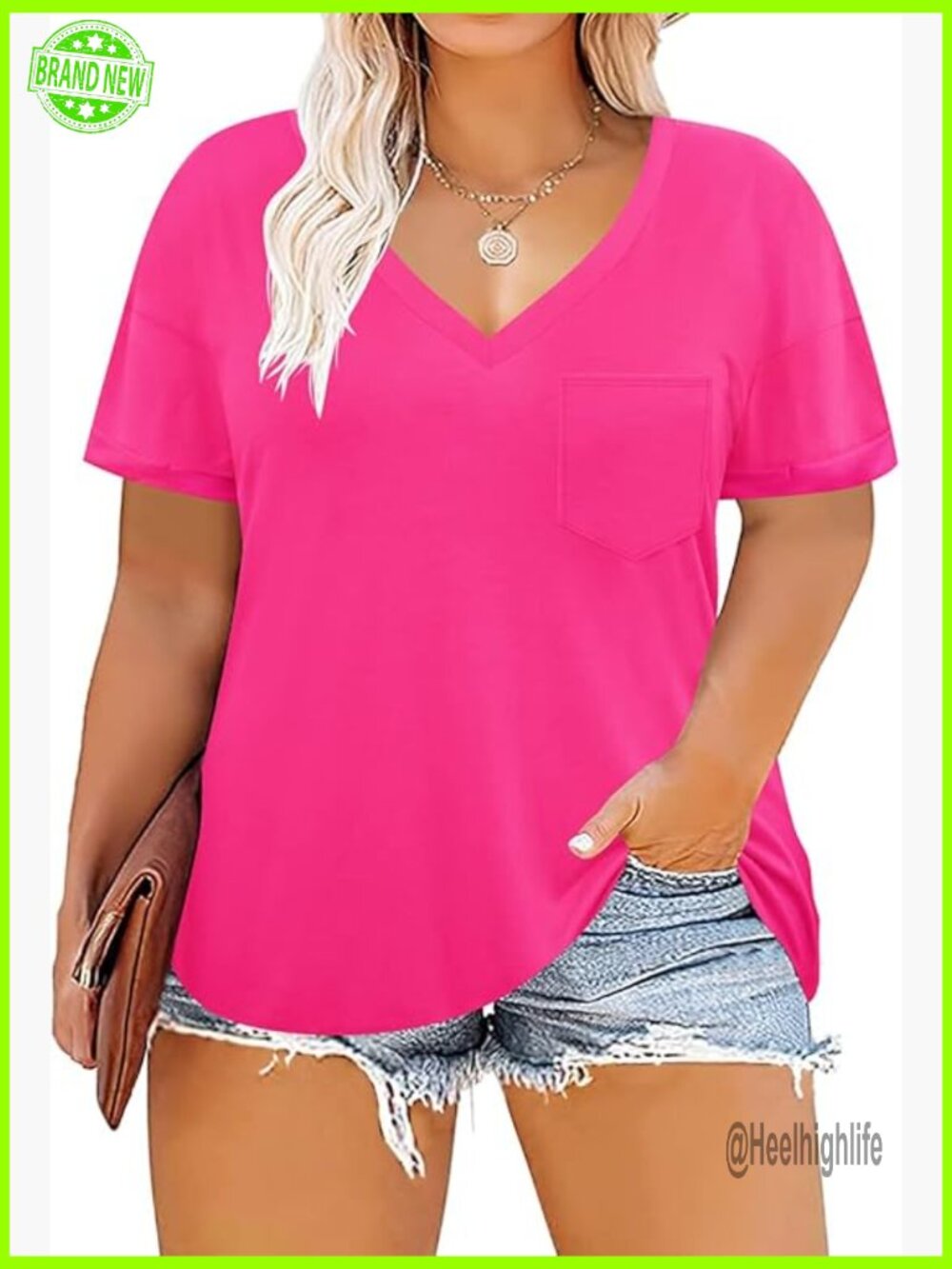Plus Size Tie Dye V Neck Short Sleeve Loose Fit Tunic T Shirt
